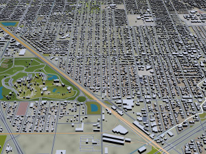 fresno city california 50km Modèle 3D