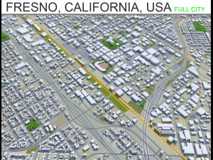 fresno city california 50km Modèle 3D