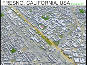 fresno city california 50km 3D Model