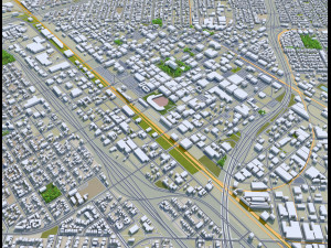 fresno city california 50km Modèle 3D