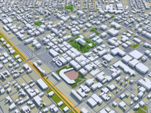 fresno city california 50km 3D Model
