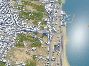 Fujairah stad VAE 20 km 3D Model