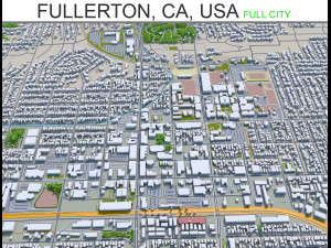 fullerton city california usa 20km 3D Model