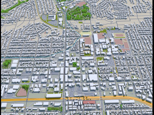 fullerton city california usa 20km 3Dモデル