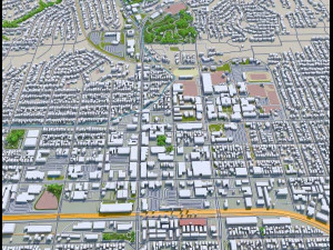 fullerton city california usa 20km 3D Model