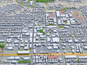 fullerton city california usa 20km 3D Model