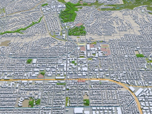fullerton city california usa 20km 3Dモデル