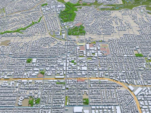 fullerton city california usa 20km 3D Model