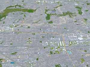 fullerton city california usa 20km 3D Model