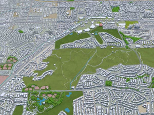 fullerton city california usa 20km 3D Model