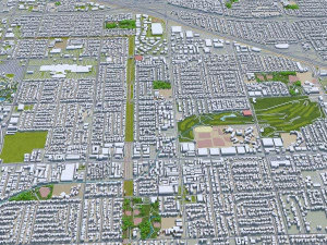 fullerton city california usa 20km 3D Model