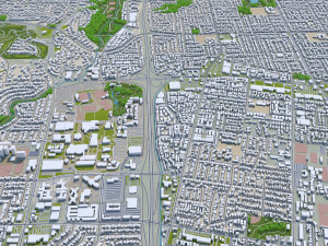 fullerton city california usa 20km 3Dモデル