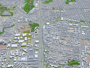 fullerton city california usa 20km 3D Model