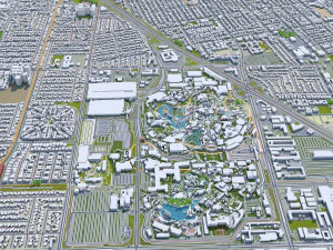 fullerton city california usa 20km 3D Model