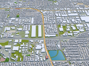 fullerton city california usa 20km 3Dモデル