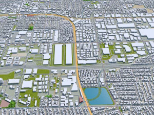 fullerton city california usa 20km 3D Model