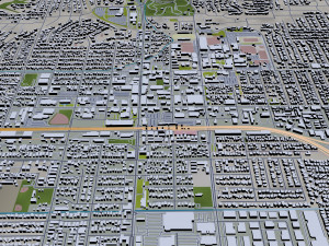 fullerton city california usa 20km 3Dモデル
