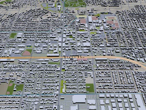 fullerton city california usa 20km 3D Model