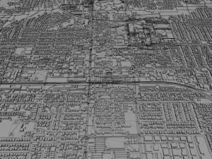 fullerton city california usa 20km 3D Model