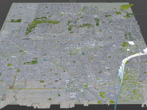 fullerton city california usa 20km 3Dモデル