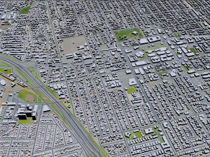 fullerton city california usa 20km 3D Model