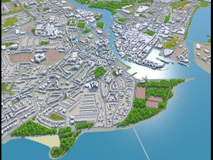 galway city republic of ireland 20km 3D Model