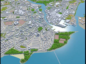 galway city republic of ireland 20km 3D Model