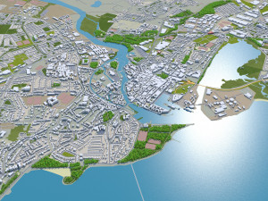 galway city republic of ireland 20km 3D Model