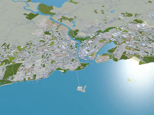 galway city republic of ireland 20km 3D Model