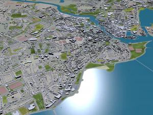 galway city republic of ireland 20km 3D Model