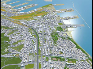 ग्डिनिया शहर पोलैंड 40 किमी 3D मॉडल