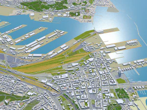 ग्डिनिया शहर पोलैंड 40 किमी 3D मॉडल