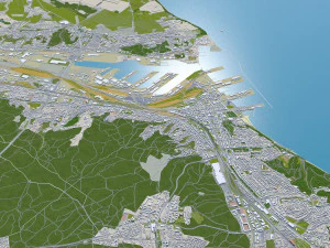 ग्डिनिया शहर पोलैंड 40 किमी 3D मॉडल