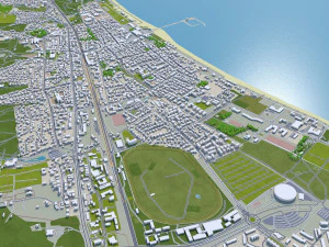 ग्डिनिया शहर पोलैंड 40 किमी 3D मॉडल