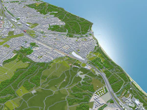 ग्डिनिया शहर पोलैंड 40 किमी 3D मॉडल