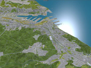 ग्डिनिया शहर पोलैंड 40 किमी 3D मॉडल