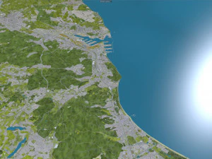 ग्डिनिया शहर पोलैंड 40 किमी 3D मॉडल