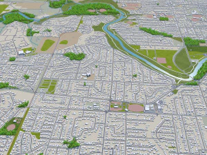 geelong city australia 30km 3D Model