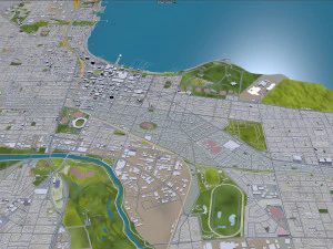geelong city australia 30km 3D Model