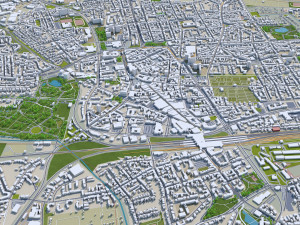 gelsenkirchen city germany 30km 3D 模型