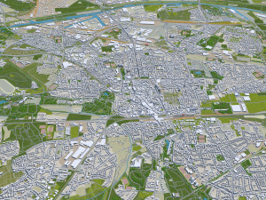 gelsenkirchen city germany 30km 3D 模型