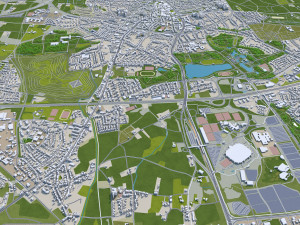 gelsenkirchen city germany 30km 3D 模型