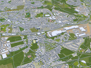 gelsenkirchen city germany 30km 3D 模型