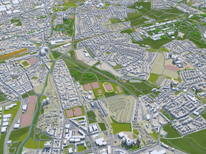 gelsenkirchen city germany 30km 3D 模型