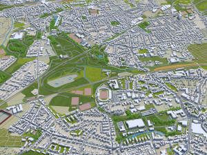 gelsenkirchen city germany 30km 3D 模型