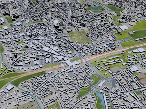gelsenkirchen city germany 30km 3D 模型