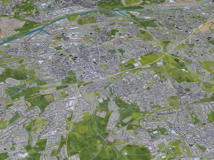 gelsenkirchen city germany 30km 3D 模型