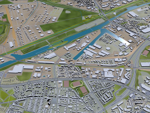 gelsenkirchen city germany 30km 3D 模型