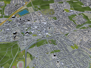 gelsenkirchen city germany 30km 3D 模型