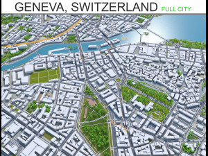 geneva city switzerland 20km 3D Model